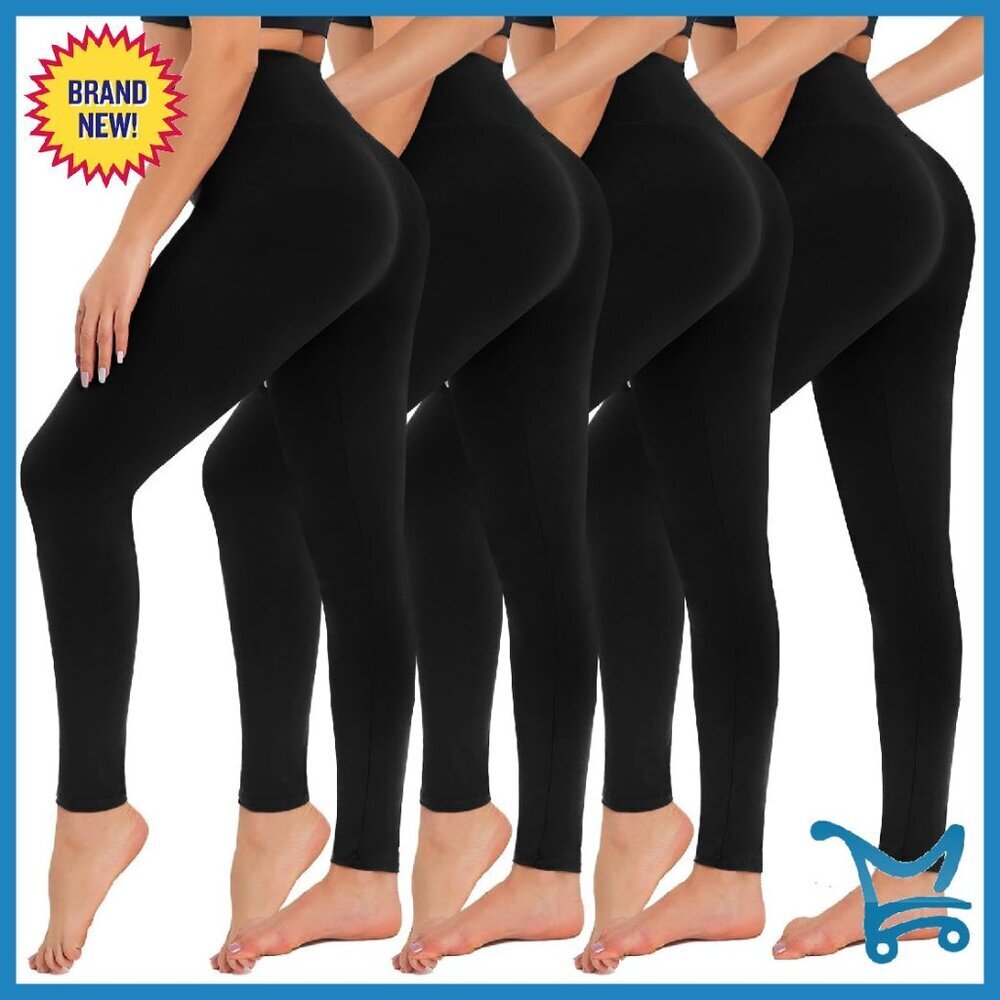 High Waisted Tummy Control Yoga Pants 4 Pack Plus Size Leggings